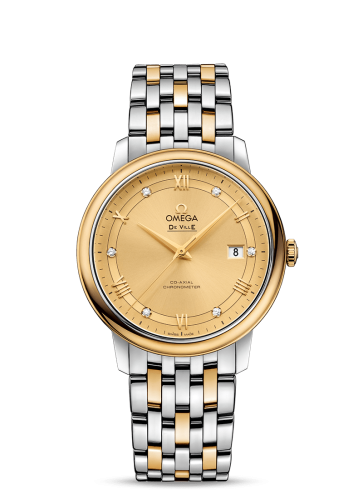 Omega De Ville Prestige Co-Axial 39.5 Stainless Steel / Yellow Gold / Vintage Champagne / Bracelet